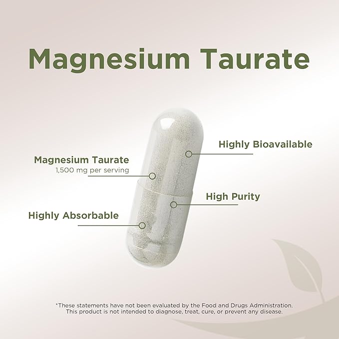Gade Nutrition Pure Magnesium Taurate Calm & Sleep Supplement | Magnesium Supplement in Capsules Made in USA | Great Magnesium Complex