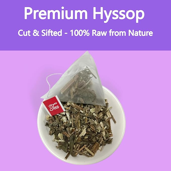 Samcci - Hyssop Tea, 40 Teabags, 1.5g/bag - Premium Hyssop Tea bags - No Additives - No Preservatives - Support Digestion & Promote Relaxation