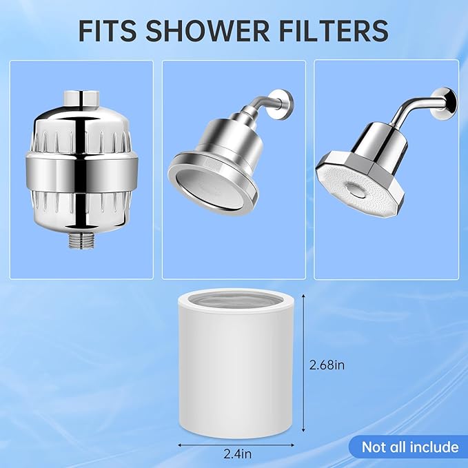 4 Pack Shower Filter Replacement Cartridge, 20 Stage Shower Filter Head for Hard Water, Universally Compatible With Any Similar Design, High Output Hard Water Filter Replacement Cartridge