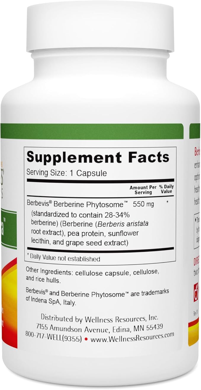 Wellness Resources Berberine Ultra - Advanced Absorption Berberine Phytosome (550mg, 60 Veggie Capsules)