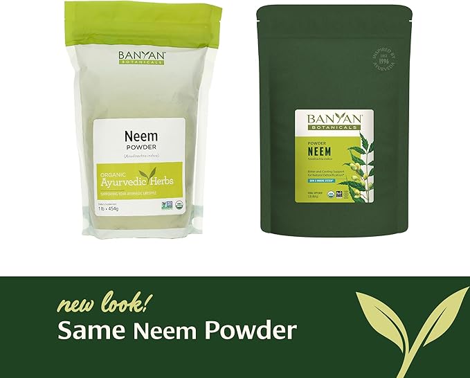 Banyan Botanicals Neem Powder – Organic Neem Leaf Supplement (Azadirachta Indica) – for Skin Health, Immune Support, and Natural Detoxification* – 1 lb. – Non-GMO Sustainably Sourced FFL Fair Trade