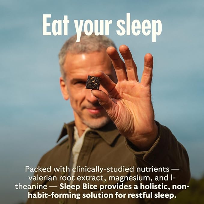 GEM Sleep Aid, Nighttime Bite, Melatonin Free, L-Theanine, Magnesium, Valerian Root Extract | Vegan and Gluten Free | Earthy Chocolate Cherry, Trial Size (28 Pack)