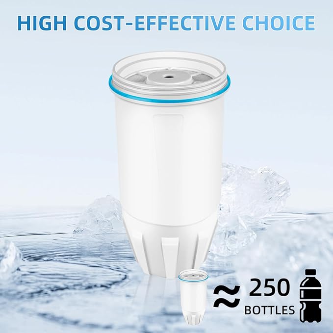 Water Filter Replacement for ZERO Filters Pitchers and Dispensers, 4 Pack Water Filters Replacement ZR-001 ZR-017 ZR-004 ZP010, 5-Multi-Stage Filter System Reduce Lead, Chromium,TDS by APPLIANCEMENTS
