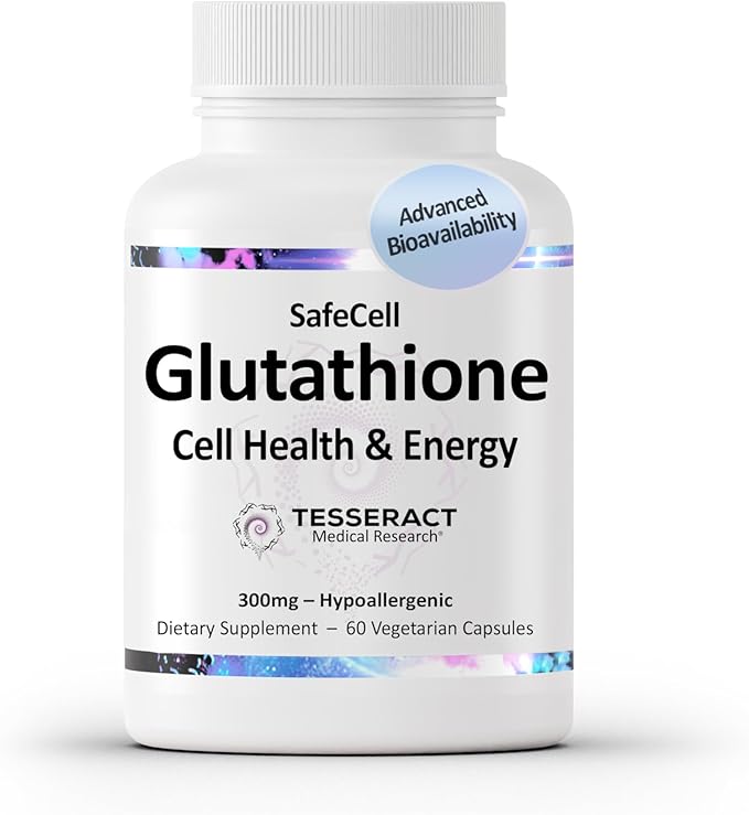 SafeCell S-Acetyl Glutathione Supplement for Neuro Health Support, Powerful Antioxidant to Help Neutralize Free Radicals, Hypoallergenic, 300mg, 60 Vegetarian Capsules