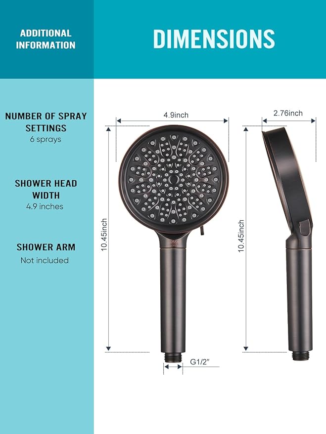Cobbe Filtered Shower Head with Handheld, High Pressure 6 Spray Mode Showerhead with Filters, Water Softener Filters Beads for Hard Water - Remove Chlorine - Reduces Dry Itchy Skin, Oil Rubbed Bronze