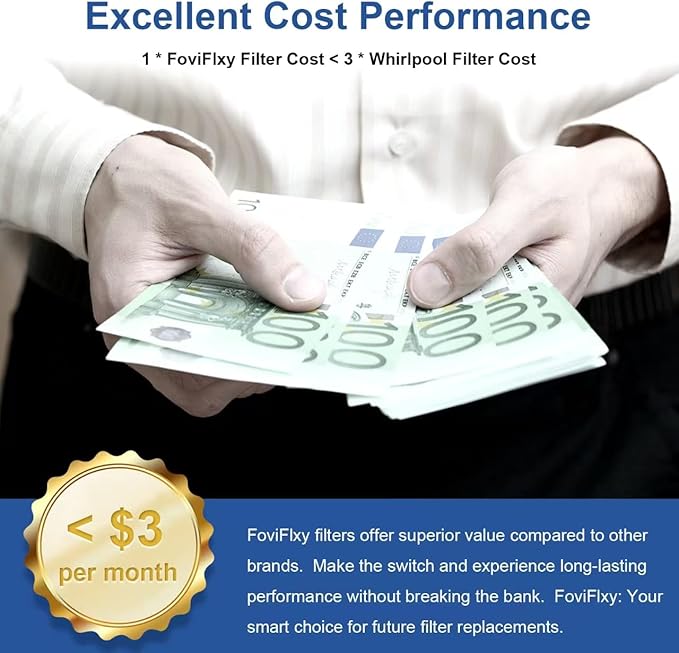 EDR3RXD1 Replacement Compatible with Filter 3, EDR3RXD1B, 4396841, 4396710, 46-9083, 46-9030, RW004 Refrigerator Water Filter, 3 Pack