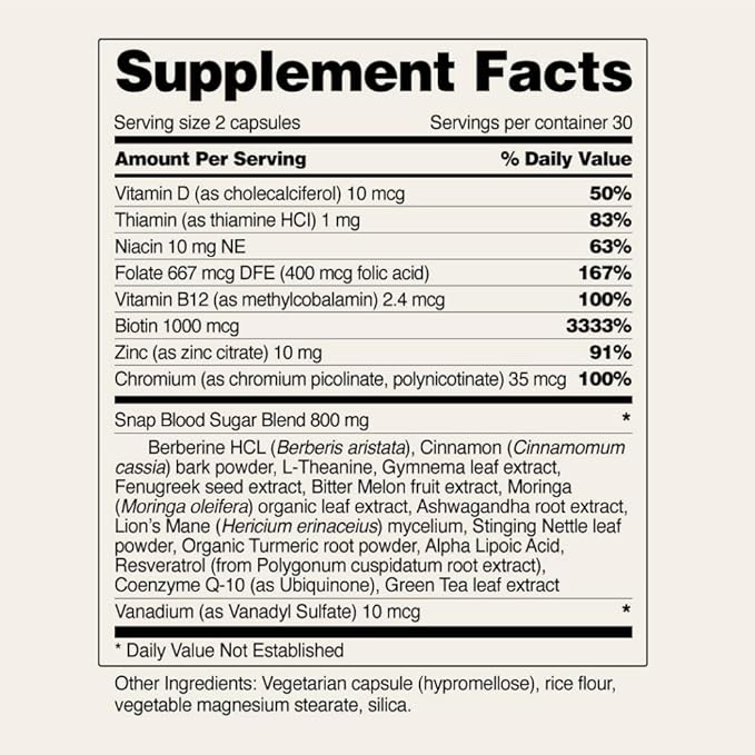 Snap Supplements Blood Sugar Blend - 180 Count