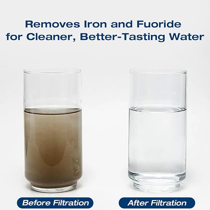 H&G lifestyles Iron RV Water Filter Camping, RV Inline Water Filter for RV Hose, Reduce Iron Fluoride Manganese Improve Water Taste for Drinking Water, 3/4" GHT, Ideal for Campers, Marine, Boats