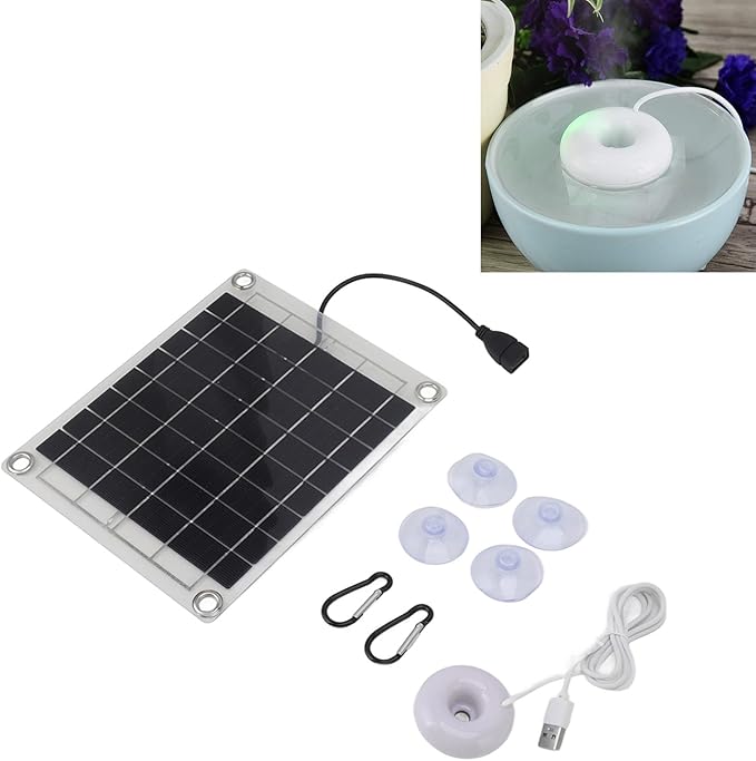 20W Solar Panel Mini Atomization Spray Humidifier, USB Portable Air Humidifier for Home Car, Increase Indoor Plant Growth, Moisturize Air