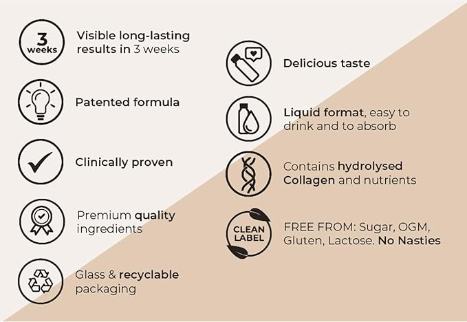 GOLD COLLAGEN Pure - Collagen Supplements for Women & Men with Biotin for Hair Growth, Skin and Nail - Anti Wrinkle Immune System Booster with Hyaluronic Acid, Vitamin C, B6 and Zinc, 3 Pack 10x50 ml
