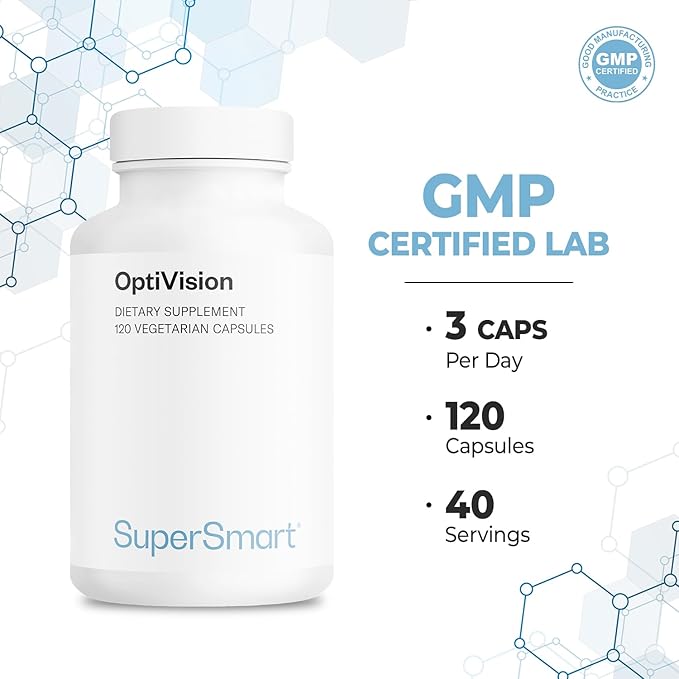 Supersmart - OptiVision (Advanced Formula) - with Bilberry Extract, Black Currant, Lutein, Zeaxanthin, Astaxanthin - Eyes Supplement | Non-GMO & Gluten Free - 120 Vegetarian Capsules