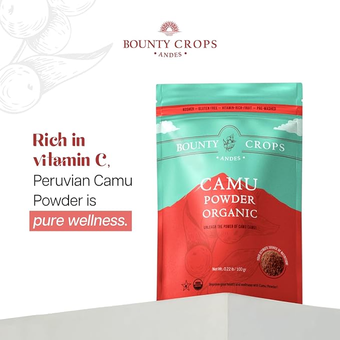 Organic Camu Camu Powder (3.5 oz, 100 gr), High Vitamin C, Non-GMO, Gluten-Free Superfood