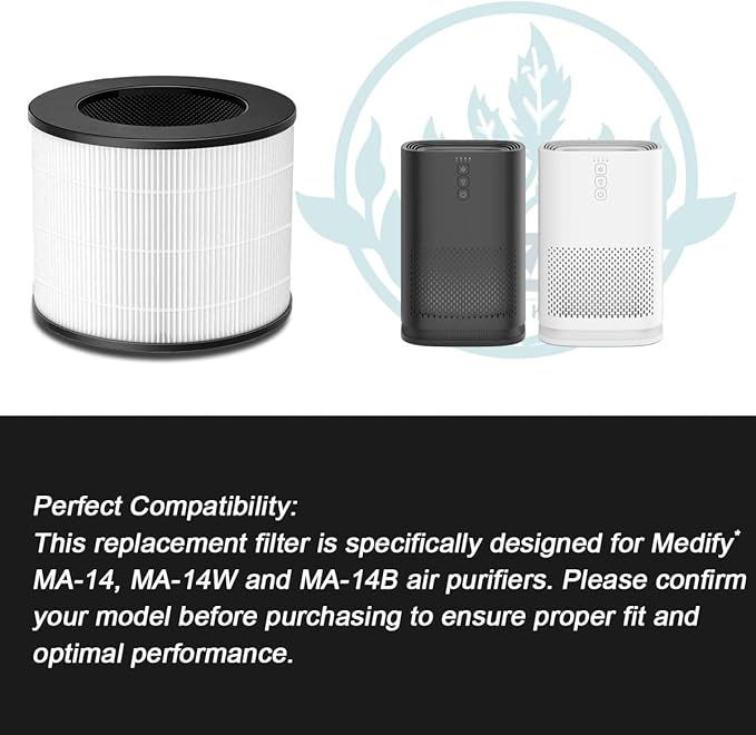Premium Model 14 True HEPA Replacement Filter for MA Series 14/14W/14B Air Purifier - 3-in-1 System with Pre-Filter, Activated Carbon & 2-Pack HEPA + Cleaning Brush