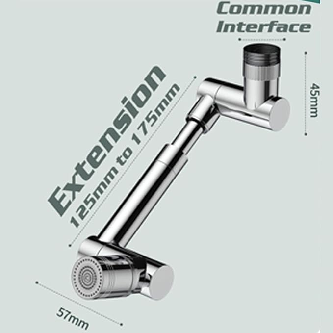 1440° Rotating Universal Faucet Extender with 2 Spray Modes - Adjustable Splash-Free Aerator for Kitchen & Bathroom Sinks, Timnamy Faucet Attachment,For Washing Hair/Face/Dishes (2, Silver)