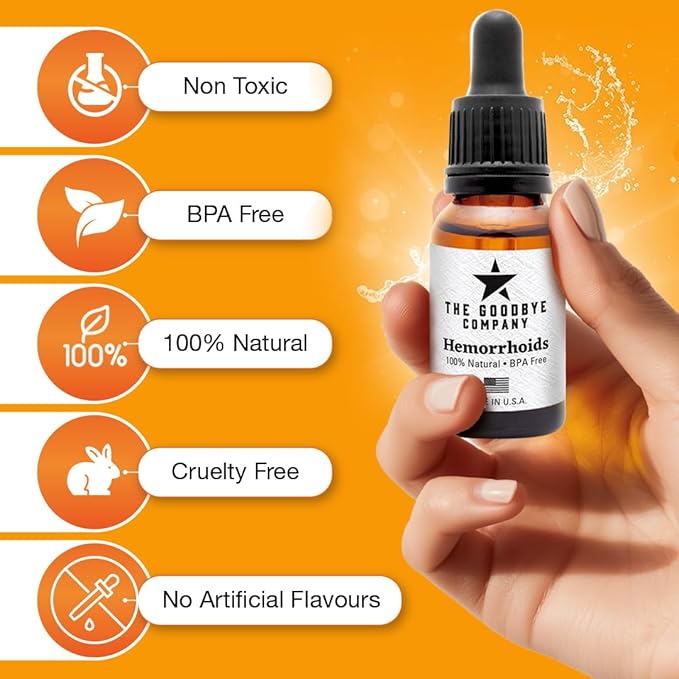 The Goodbye Company Hemorrhoid Treatment – Natural Vegan Hemorrhoid Healing Serum – Fast Relief & Shrinking Formula – Made in USA (15mL)