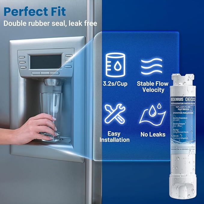Water Filter Replacement Compatible with Frigidaire EPTWFU01, EWF02, Pure Source Ultra II, Pack of 3, By DESENRUIS