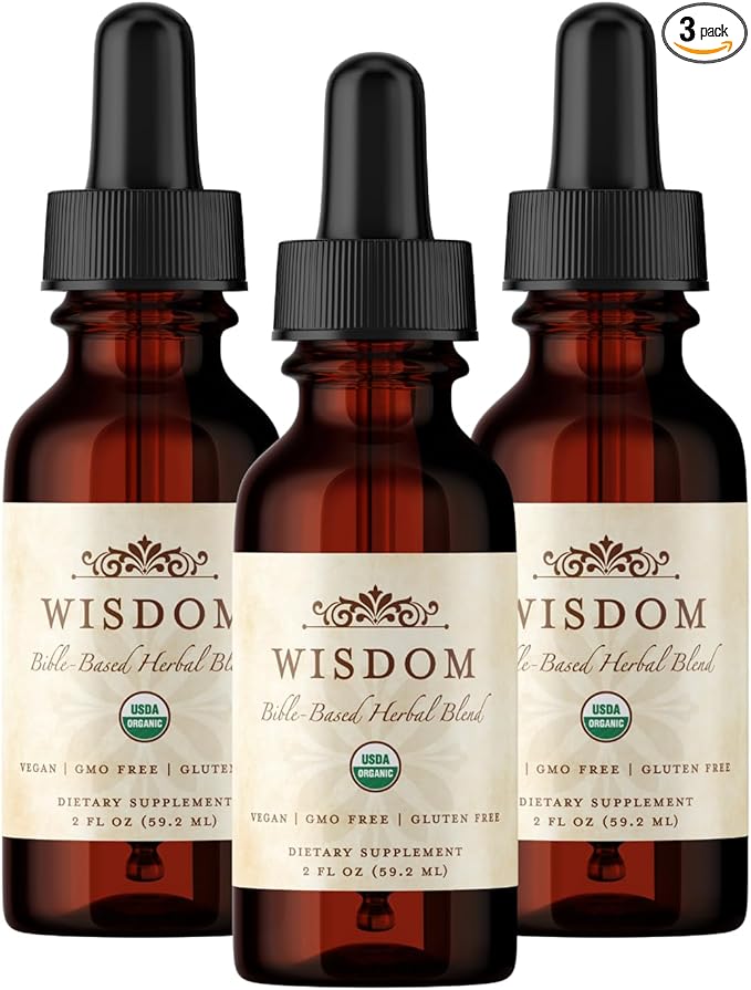 Organic Turmeric, Frankincense and Myrrh – Herbal Supplement Blend for Energy, Detox, Focus, Immunity & Stress – Non-GMO Vegan Tonic with Milk Thistle – Wisdom Bible Based Blend – 2oz Liquid Drops