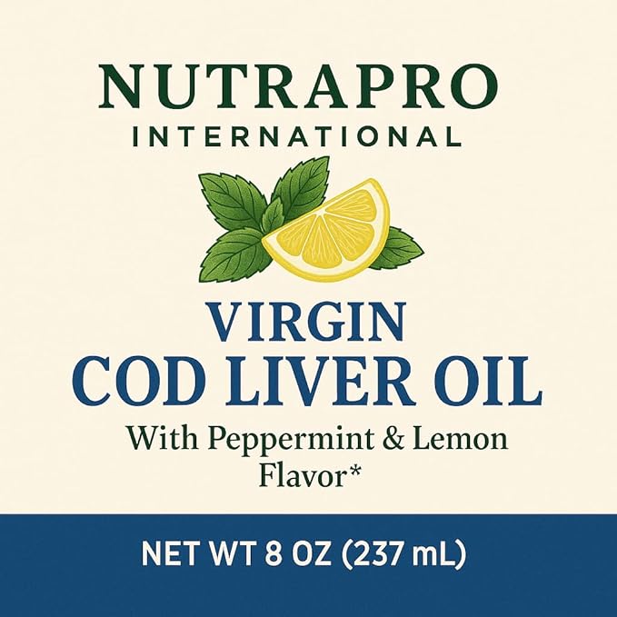 Virgin Cod Liver Oil - 8 Fl oz Natural, Wild Caught & Fresh Tasting, High in Vitamin D, Omega 3 DHA/EPA (Original Taste-Unflavored)