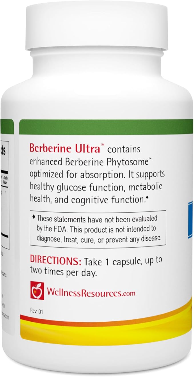 Wellness Resources Berberine Ultra - Advanced Absorption Berberine Phytosome (550mg, 60 Veggie Capsules)