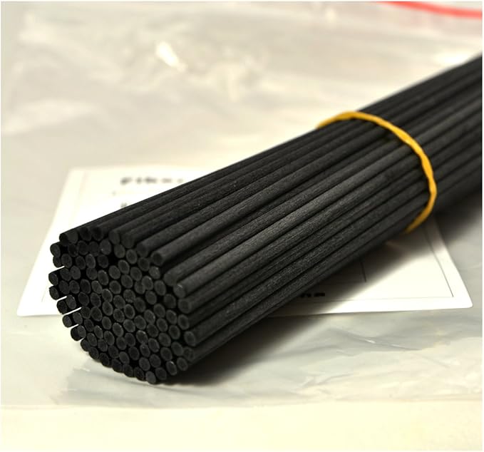 100 Pieces Fiber Reed Diffuser Replacement Refill Sticks (11" x 3mm, Black)