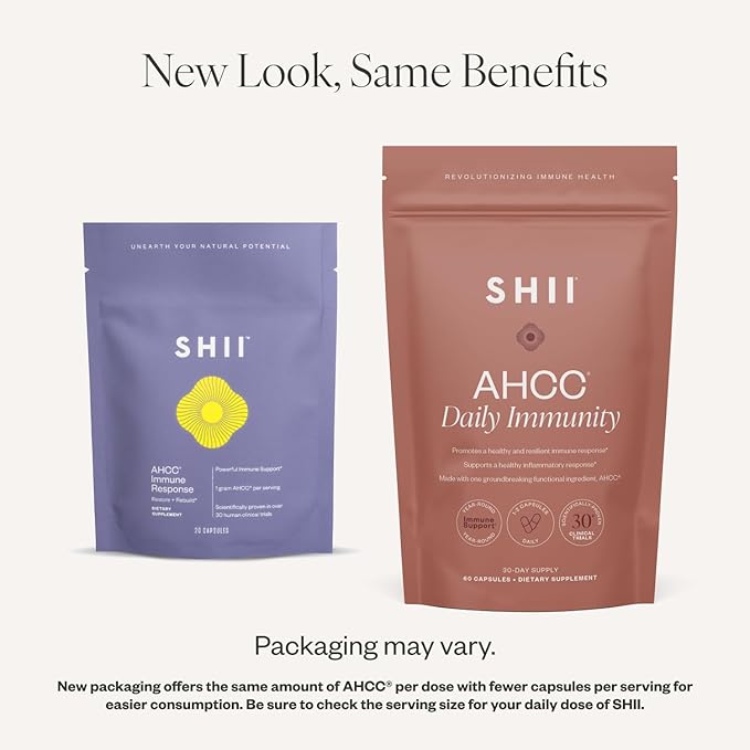 SHII AHCC Daily Immunity, 10-Days Supply – Vegan, Gluten Free Immune Support Supplement with AHCC, Immune System Support from Functional Shiitake Mushrooms, Promotes Immune Response & Cellular Health