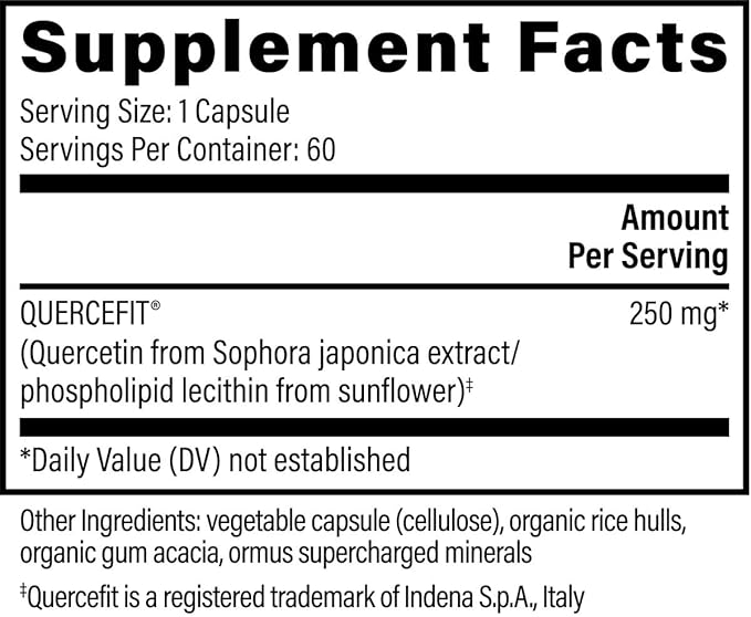 Global Healing Center Quercetin (2-Pack) 500mg Total, 250mg Each, Support Immune System Function & Body's Natural Response to Occasional Allergies - QuerceFIT Without Bromelain & Zinc - 60 Capsules