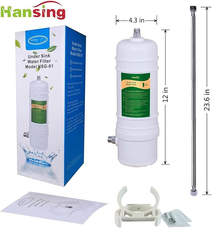 Full Flow Under Sink Water Filter, 13K Gallons Direct Connect Under Counter Drinking Water Filtration System, Removes Chlorine, Chloramine, Lead, Heavy Metals, Odors, Bad Tastes and More