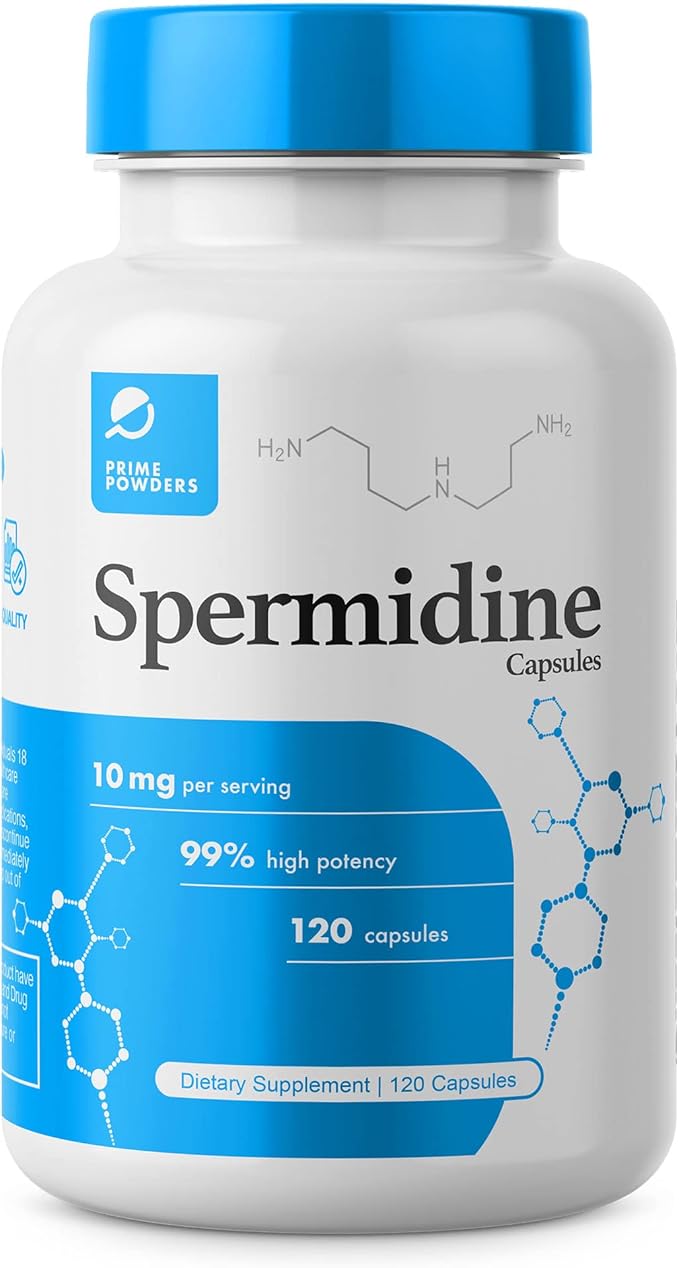 Spermidine Capsules πππ¨π§ππ‘ ππ₯ππ 99% Concentration 100x More Potent Than Wheat Germ Extract for Anti-Aging DNA Telomere Support
