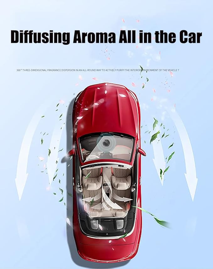 Solar Energy Powered Car Air Freshener Essential Oil Diffuser Perfume Scent Fragrance Air Purifier Rotating Fatigue Aromatherapy Diffuser for Car Home Office Decor