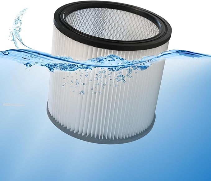 12 PCS Cartridge Filter 90304 Compatible with Shop Vac 90350 90333 5 Gallon and above,with 90585 Foam Filter, 90107 Filter,10-14 Gallon Vacuum Bags,Retaining Bands