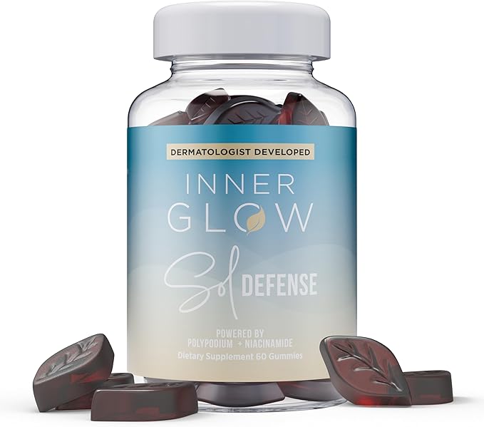 Sol Defense Gummies – Dermatologist & Plastic Surgeon-Formulated Skin Resilience Vitamin Supplement with Polypodium Leucotomos & Niacinamide, Passion Fruit Flavor, 60 Sugar-Free Gummies
