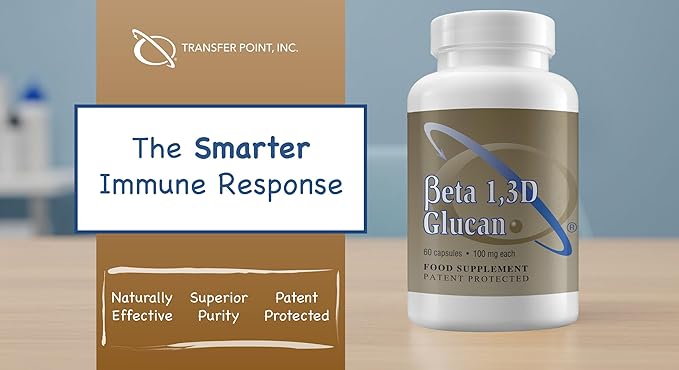 Immune Support Supplement Highly Purified Beta 1,3D Glucan 100 mg per Capsule (beta-glucan Fiber) (Pack of 3)