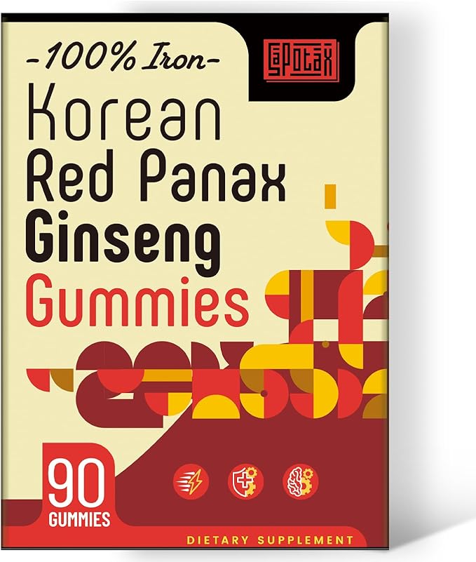 Korean Red Panax Ginseng Supplement Gummies - 180 Count