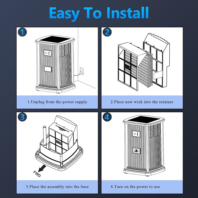 Funmit 1043 Super Humidifier Wick Filter Replacement for Essick Air AIRCARE EP9500, EP9700, EP9800, EP9R500, EP9R800, 821000, 826000, 826800, 831000 and Bemis Space Saver 800 8000 Humidifiers