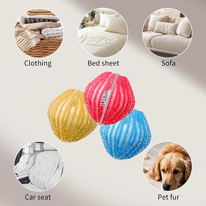 18Pcs Pet Hair Remover for Laundry,Reusable Laundry Pet Hair Catcher,Pet Dog Cat Hair Catcher Lint Remover,Suitable for All Washing Machines