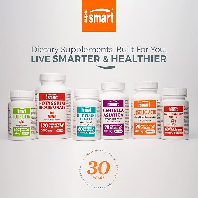SUPERSMART - Broccoli Sulforaphane 300 mg - Standardized to 10% Sulforaphane Glucosinolate - Immune System Booster | Non-GMO & Gluten Free - 60 Vegetarian Capsules