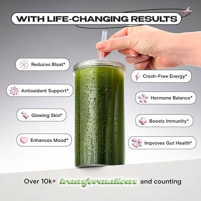 Kiala Nutrition Super Greens, Organic Greens Powder with Spirulina & Chlorella for Digestion, Gut Health, Immunity, Energy, Gluten Free, Vegan, Sugar Free, Spectra Blend, Orange Sherbet, 30 Servings
