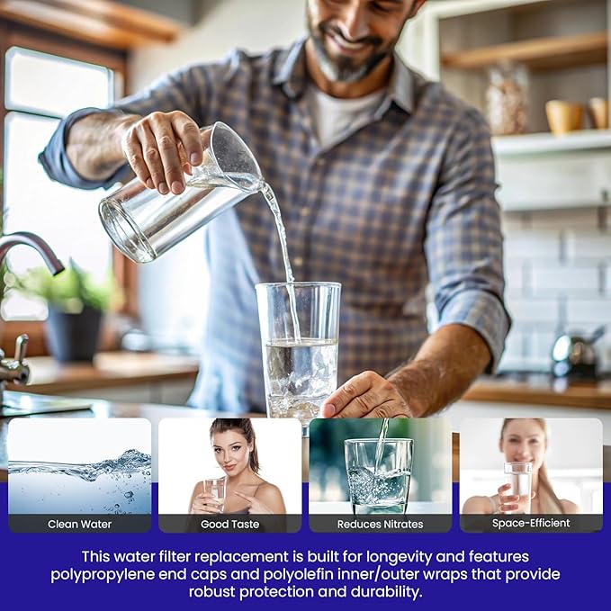 Crystal Quest Nitrate Removal + SMART Filter Cartridge 2-7/8" x 9-3/4" - Reduces Nitrates, Fits Reverse Osmosis & Whole House Systems, Long-Lasting, Easy Installation, Heavy-Duty Water Filtration