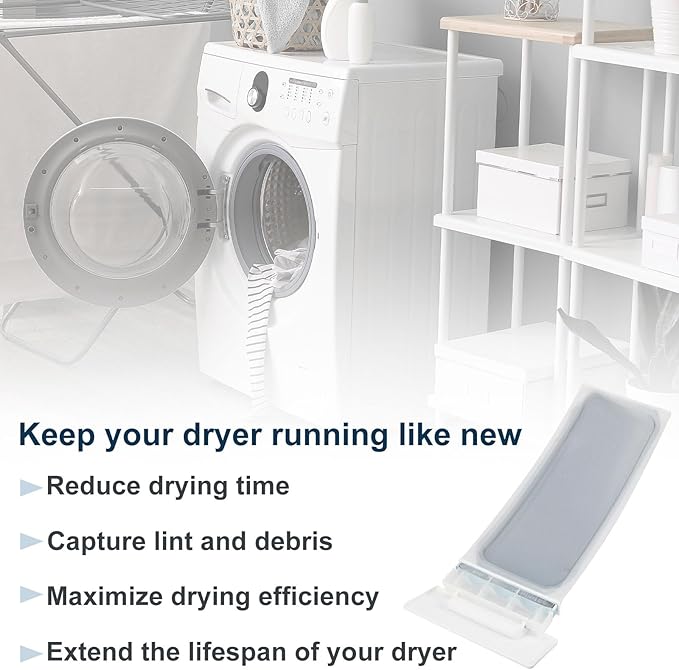 W10717210 Dryer Lint Filter Case Screen Replacement Compatible with whirl-pool, ken-more-Repalce 348846, 348851, 689465, 8557857, 8557882, 8558463, 8559787, 8565972, etc by Sikawai