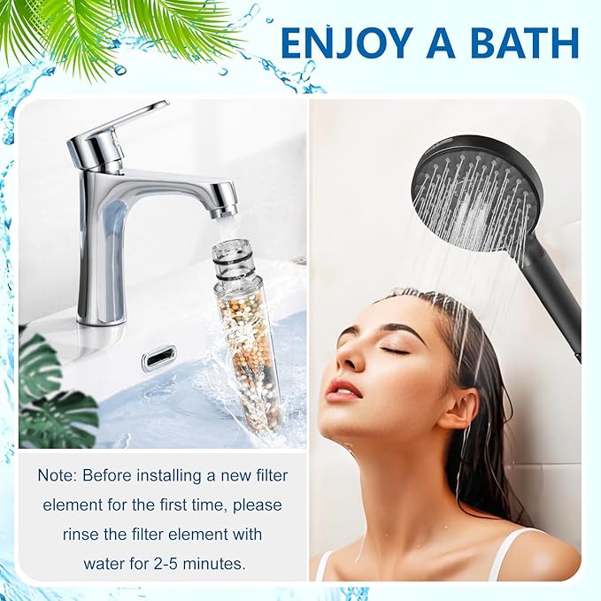 Replacement Filter for Shower Head,Compatible with SR SUN RISE Handheld Shower Head Cartridge,for Hard Water Remove Chlorine and Harmful Substances.(4 Pack)