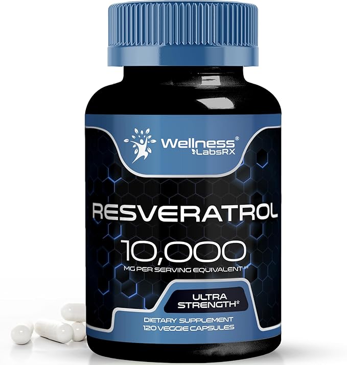 Resveratrol 120 Capsules, Resveratrol Supplement, Resveratrol 1000mg Polygonum Root, Trans Resveratrol for Healthy Aging, Heart, Brain Health Support - Vegan, Keto