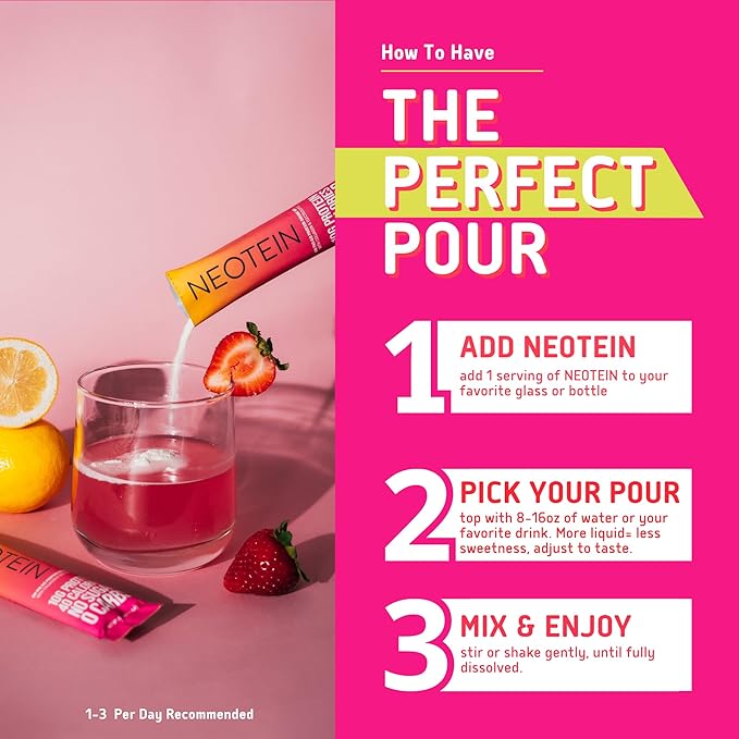 Electrolyte Powder Packets, Protein Powder with 10g Protein & Collagen | Hydration Packets - Zero Sugar, NO Fillers, NO Carbs | Strawberry Lemonade | 40 Calories | Keto & Paleo | Pack of 15