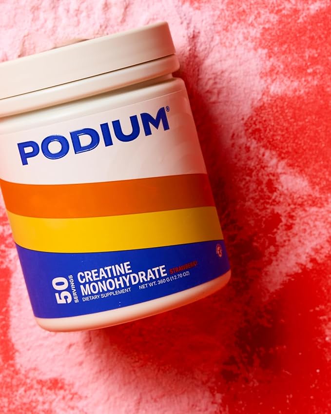 Podium Nutrition, Solos | Creatine Monohydrate, 50 Servings, Strawberry, Boost Athletic Performance