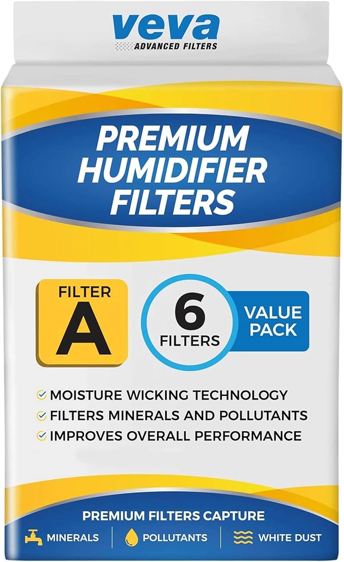 VEVA 6 Pack Premium Humidifier Filters Replacement for Honeywell Filter A, HAC-504, HAC-504AW, HCM 350 and Other Cool Mist Models