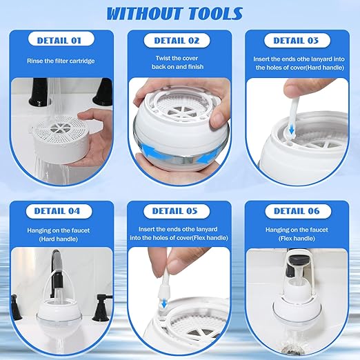 Bath Filter for Tub Faucet Fitespot, Bath Water Filter 2 Filters Cartridges 10 Stages Filtration, Bath Filter Faucet 2,500 Gallons Removes Chlorine, Shower Filter for Healthier Skin Hair (White)