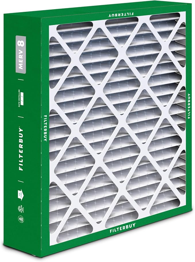 Filterbuy 20x25x6 Air Filter MERV 8 (MPR 700) Dust Defense (1-Pack), Pleated HVAC AC Furnace Filters for Aprilaire Space-Gard 201/2200 / 2250 & Lennox (Actual Size: 19.75 x 24.25 x 6.00)