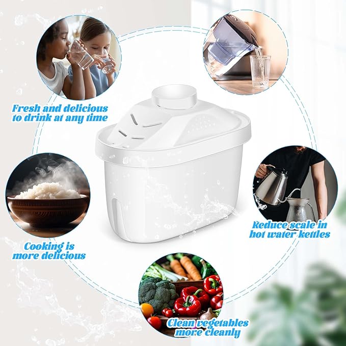 9 Pcs Alkaline Water Filter Replacement Alkaline Water Pitcher Replacement Cartridge for Improve Alkaline, Healthy Drinking Water