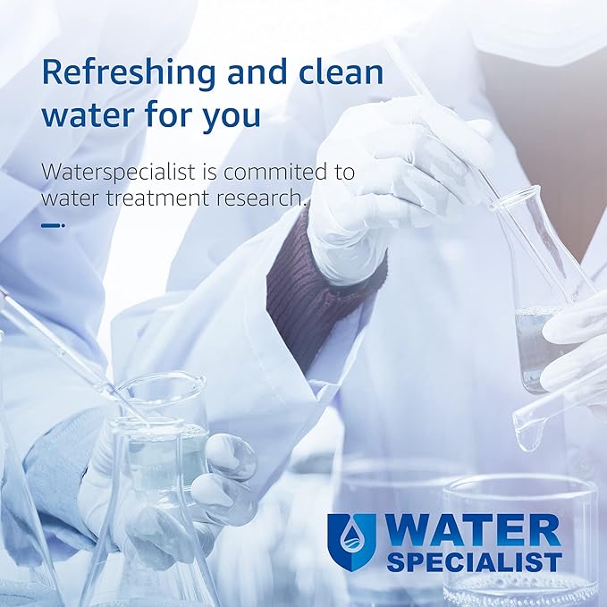 Waterspecialist Garden Hose Water Filter with Hose Protector, Compatible with Mist Cooling System, Reduces Chlorine, Bad Taste and Odor for Gardening and Pets.