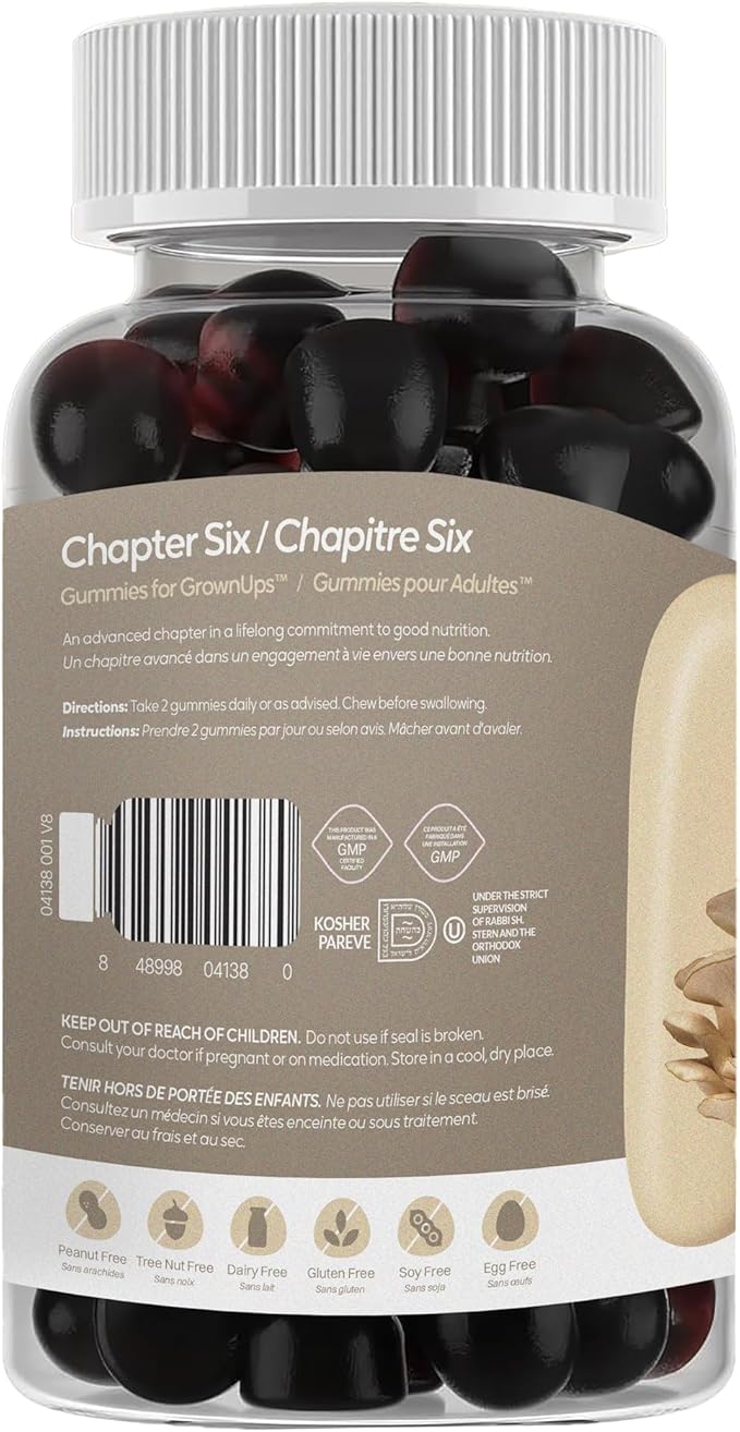 Zahler 10-in-1 Mushroom Gummies Raspberry Flavored with Lions Mane Mushroom, Reishi, Cordyceps, White Button, Plus 6 Adaptogenic Mushrooms 60