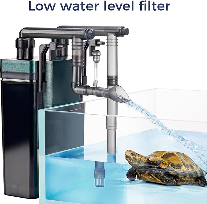 180GPH Hand on Filter for Aquariums,20-40 Gallon,Silent Multi-Stage Filtration for Fish Tank,Or Ultra-Low Water Level Turtle Tank,Increase Water Flow and Oxygen Power Filter
